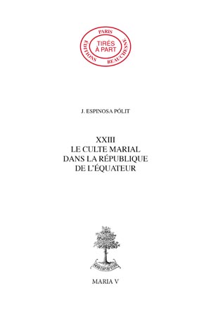 23. - LE CULTE.MARIAL DANS LA RÉPUBLIQUE DE L\'ÉQUATEUR